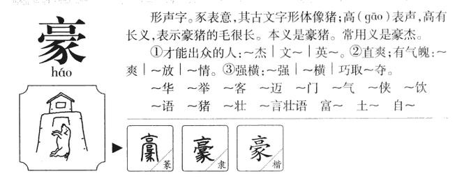豪字取名寓意解释_豪字的男孩取名字寓意_男孩名字豪好吗