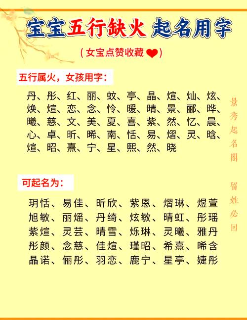 女孩取名 有火_五行属火女孩名字_五行属火名字大全