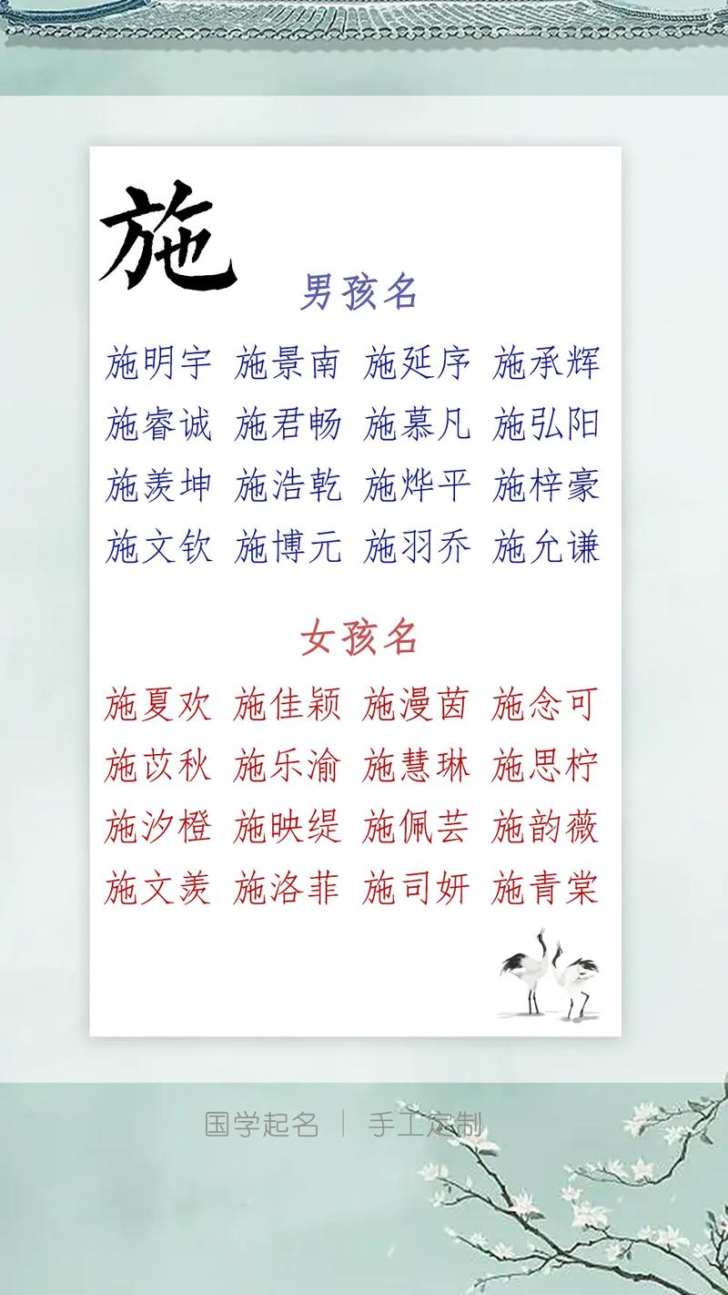 施取名男孩_免费寓意深刻男孩名字_2022年施姓男孩起名大全