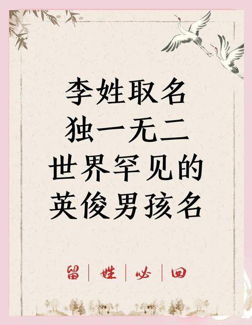 李姓男孩名字大全_李氏取名男孩_李姓男孩名字寓意