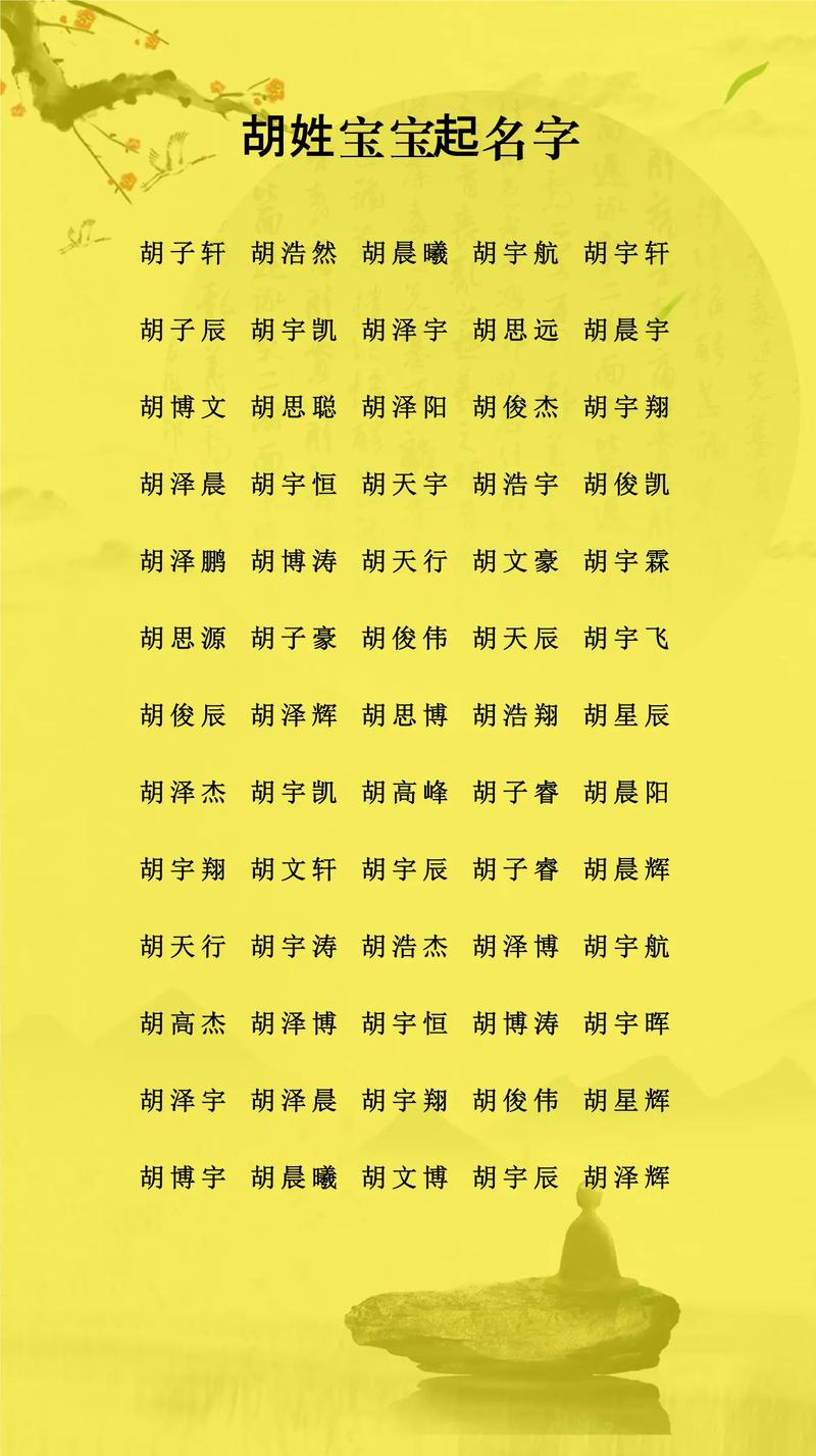 胡洪取名字男孩_胡姓男宝宝名字推荐_胡姓男孩起名技巧